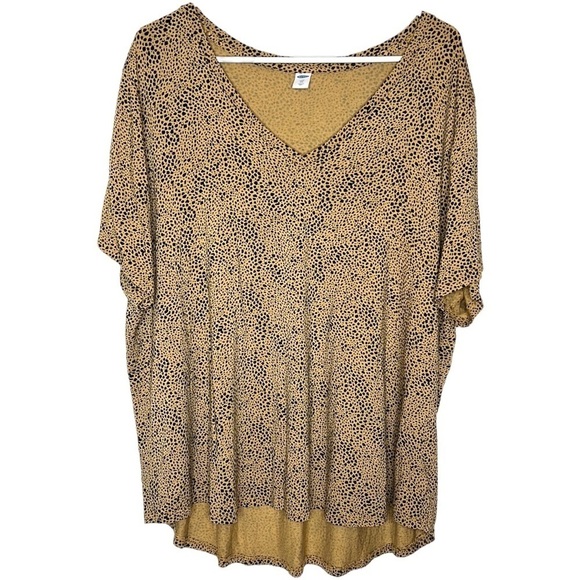 Old Navy Luxe V Neck Leopard Short Sleeve T-shirt xxL - Picture 1 of 7